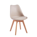 Set 4 Sedie 53,5x48,5x83 cm in Polipropilene e Similpelle Candice Khaki