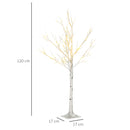 Albero di Natale 17x17x120 cm con 72 Luci LED Bianco