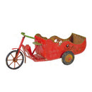 Carrello Decorativo Rosso in Metallo cm 18x64 h 25