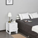 Comodino Moderno  con 2 Cassetti per Camera da Letto 48x39x54 cm in Legno Bianco