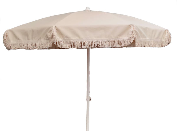 acquista Ombrellone da Giardino Ø200 cm Telo in Poliestere Ecrù