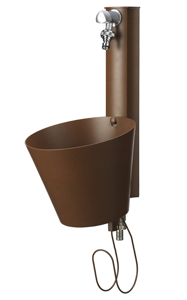 online Gartenwandbrunnen mit Doppelhahn Belfer 42/PRS Rust