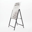 Espositore Pubblicitario Bifacciale a Cavalletto Pieghevole 90x120 cm in Metallo Nero