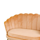 Divano 2 Posti 128x85 cm in Velluto Caramello