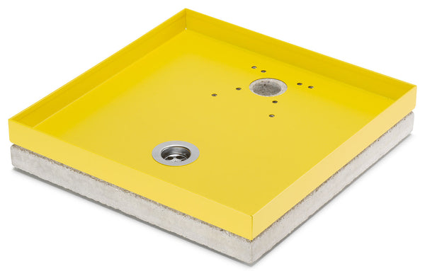 sconto Base Portaciottolo per Fontane 40x40x8 cm in Metallo con Base in Cemento Belfer 42/BSE/10 Giallo