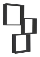 Set 3 Mensole da Parete Cubo in Fibra di Legno Incubo Slim Nero