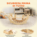Arco Montessori per Bambini 2-4 Anni Convertibile in Dondolo 110x52x45 cm in Legno color Legno      