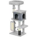 Albero per Gatti con Cuccia e Tiragraffi Sisal 104cm in Truciolato Grigio Chiaro      