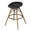 Set 2 Sgabelli da Cucina 43x42x77 cm Gambe in Legno Alfred Neri