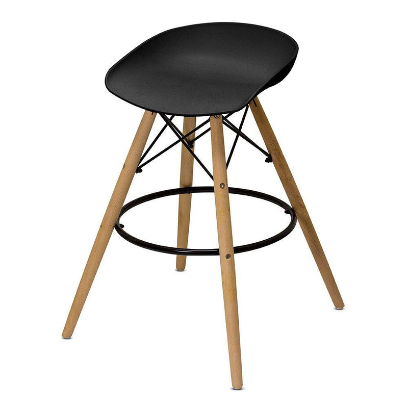 Set 2 Sgabelli da Cucina 43x42x77 cm Gambe in Legno Alfred Neri