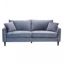 Divano 3 Posti Chandler 196x81x89 h cm in Velluto Grigio chiaro