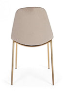 Set 4 Sedie 48x55x85 cm in Poliestere Effetto Velluto Tortora