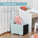 Carrello Portagiochi con Lavagne 47x35x45,5 cm in Legno MDF Azzurro