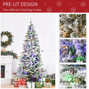 Albero di Natale Artificiale 210 cm 829 Rami 250 Luci LED Colorate Verde