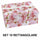 Set mit 10 rechteckigen rosa weißen Blumenkartons