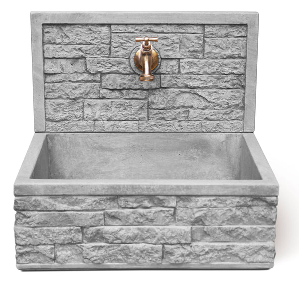 acquista Lavello da Giardino Senza Rubinetto in Cemento Granulato di Marmo Q-Meseta Grigio