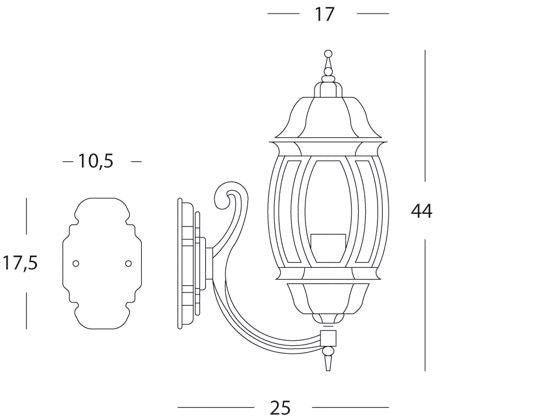 Lampada Applique in Alto Colore Grigio per Esterno Linea Molata Sovil