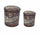 Set 2 Pouf Round Container aus braunem Moto MDF