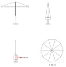 Ombrellone da Giardino Ø4 m Palo Ø48 mm in Legno Telo in Acrilico Danieli Havana Ecrù