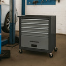 Carrello Portautensili 61,5x33x74,5 cm con 4 Cassetti per Utensili in Acciaio Grigio      