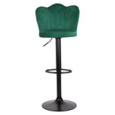 Set 2 Sgabelli 38x38x60/80 cm in Velluto Base Nera Ottanio