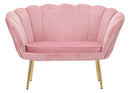 Divanetto Vienna Rosa 130x74x84 cm Spugna e Tessuto e Metallo Bianco e Oro