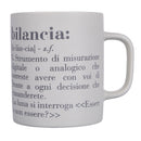 Tazza Zodiaco "bilancia" Ø8x10 cm in Bone China VdE Tivoli 1996 Bianco