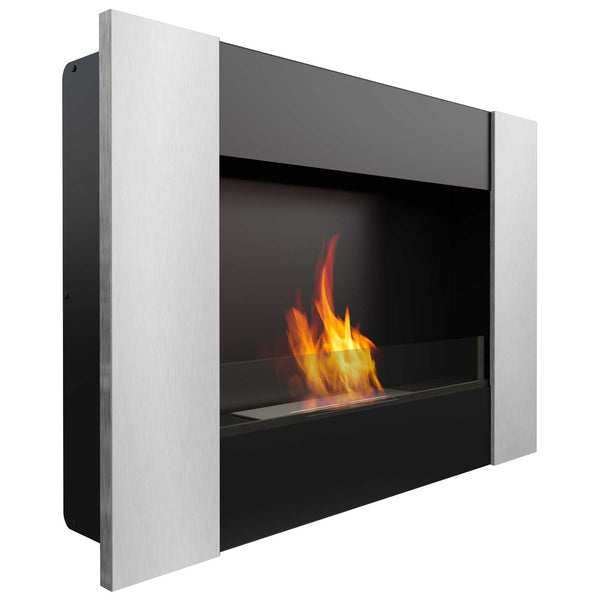 prezzo Bioethanol Wandkamin 90,2x65 cm Flig Boston 2 Silber