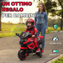 Moto Elettrica per Bambini da 18-36 Mesi 6V con Rotelle Rimovibili Fari e Musiche Integrate Rosso      