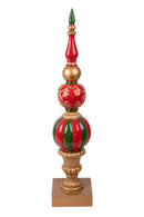 Statua Natalizia Decorativa Puntale 125 cm Verde e Rosso