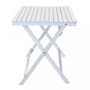 Tavolo Pieghevole 120x70x74 h cm in Legno di Acacia Bianco