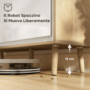 Credenza Moderna 141x35x77 cm a 4 Ante con Ripiano Regolabile Bianco Lucido e Rovere      