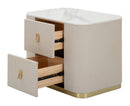 Comodino Beauty 60x47x40 cm in Legno MDF e Metallo Crema/Oro