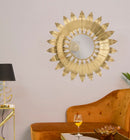 Specchio Leaf Glam Ø98x 5 cm in Ferro e MDF Oro