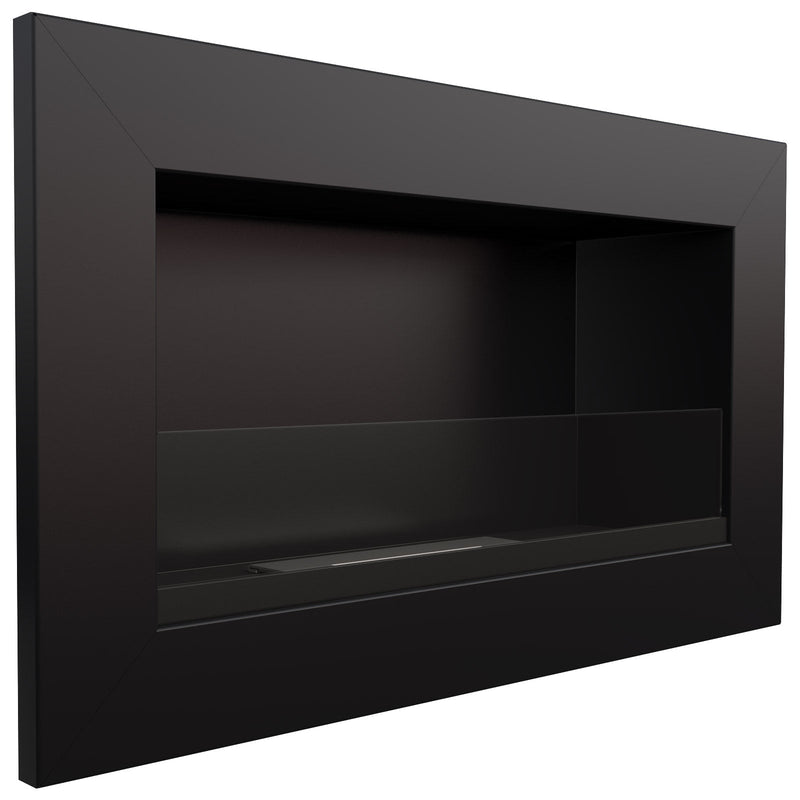 Camino a Bioetanolo da Parete 64,8x37,4 cm con Vetro o Senza Vetro Flig Washington Nero