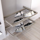 Kit Cassetto Portascarpe e Telaio per Armadio 600 mm in Alluminio e Plastica Emuca Grigio Pietra
