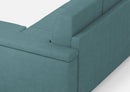 Divano 3 Posti con Pouf 208x155x85 cm Marrak in Tessuto Petrolio