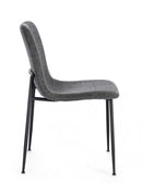 Set 4 Sedie 44x56x81 cm Rinas in Tessuto Grigio Scuro