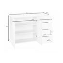 Mobile Multiuso 2 Ante 4 Cassetti Onda 124x40x81 cm Finitura in Melamina Antracite Opaco 
