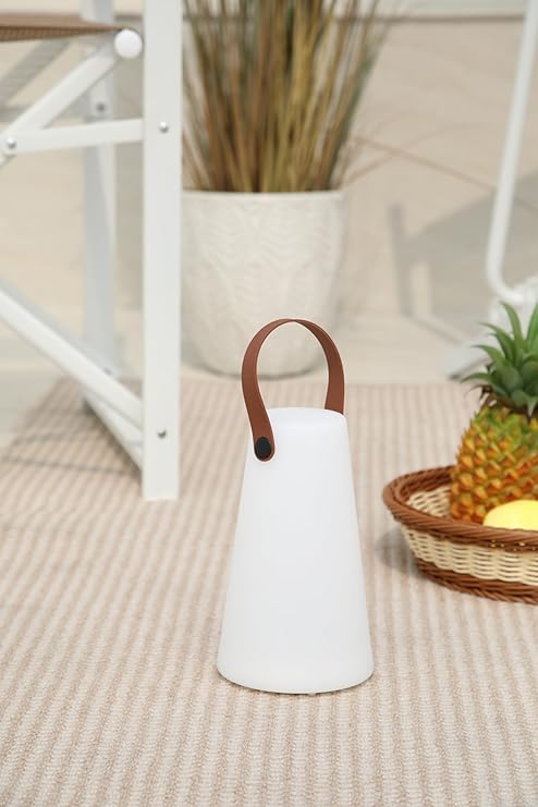 Lampada a Led Lanterna a Piramide Ricaricabile con Manico 8 Colori in Plastica   