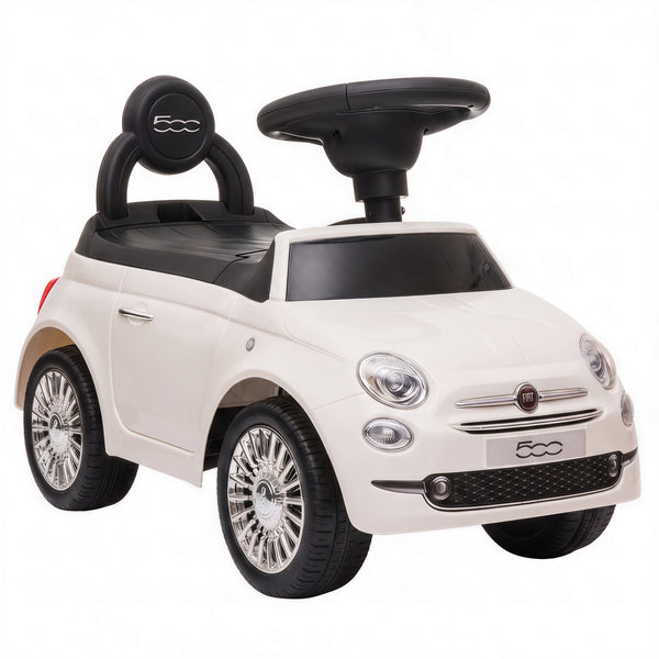 Macchina Cavalcabile per Bambini 12-36 Mesi Licenza Fiat 61x28x38,3 cm con Musica e Clacson in PP Bianco sconto