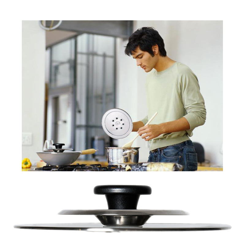 Coperchio Magico Antiodore Ventur Magic in Acciaio Inox Pomolo Nero Varie Misure