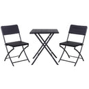 Set Tavolo 2 Sedie da Giardino Pieghevoli  Small Nero