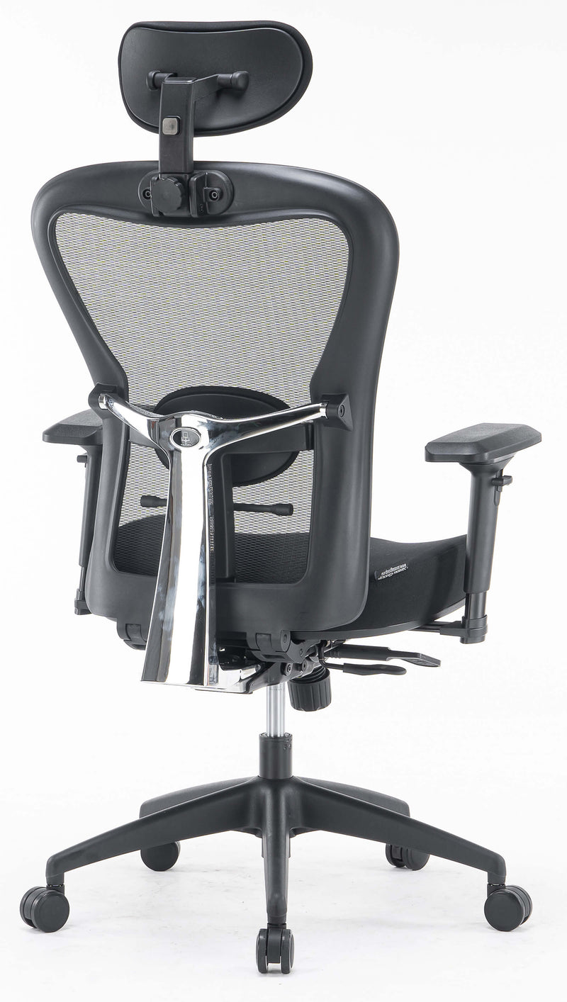 Sedia Poltrona Direzionale da Ufficio in Tessuto e Rete Pasadena Nera