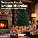 Albero di Natale Artificiale Ø110x180 cm con 820 Rami Ignifughi e Base in Acciaio Verde      