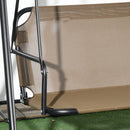Dondolo da Giardino 3 Posti 172x110x153 cm con Copertura Regolabile in Acciaio e Poliestere Marrone e Grigio  