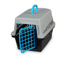 Trasportino con griglia in plastica per cani e gatti da viaggio 50 cm Azzurro