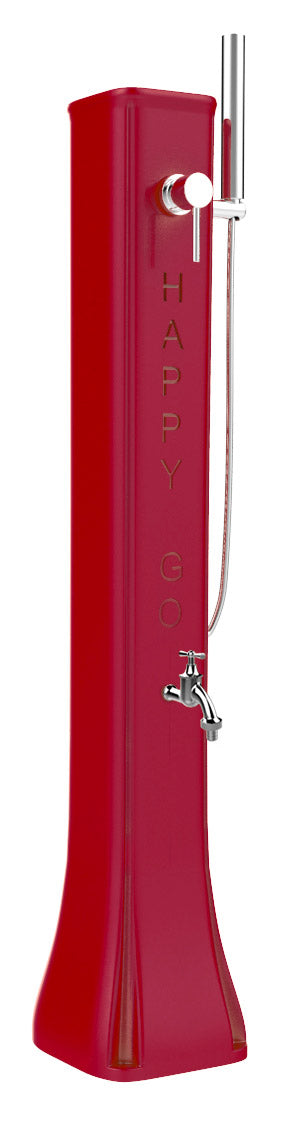 Mini Doccia Solare da Giardino Lavapiedi Miscelatore e Doccetta Mobile Arkema Happy Go Ruby online