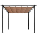 Pergola da Giardino 3X4m in Alluminio con Telo Scorrevole Nera e Beige