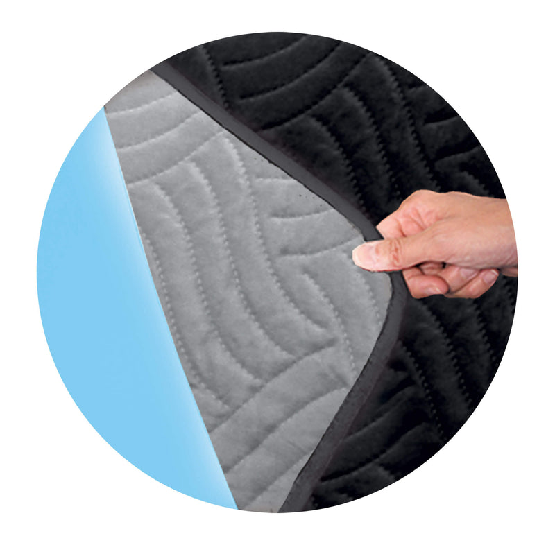 Copridivano Trapuntato Universale 1 Posto Double Face Starlyf Sofa Cover Nero e Grigio